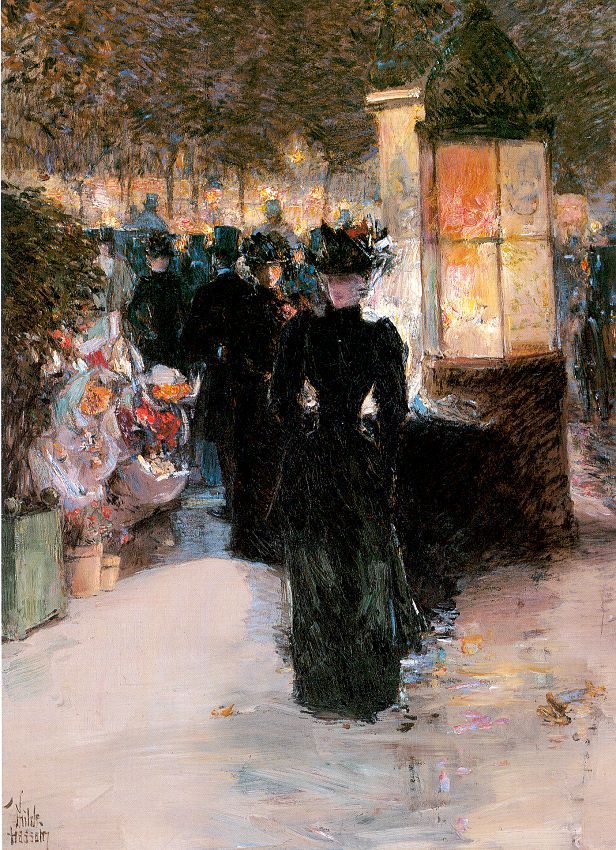 childe hassam Paris Nocturne
